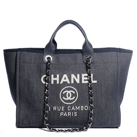 chanel canvas bag blue|chanel tote bag canvas price.